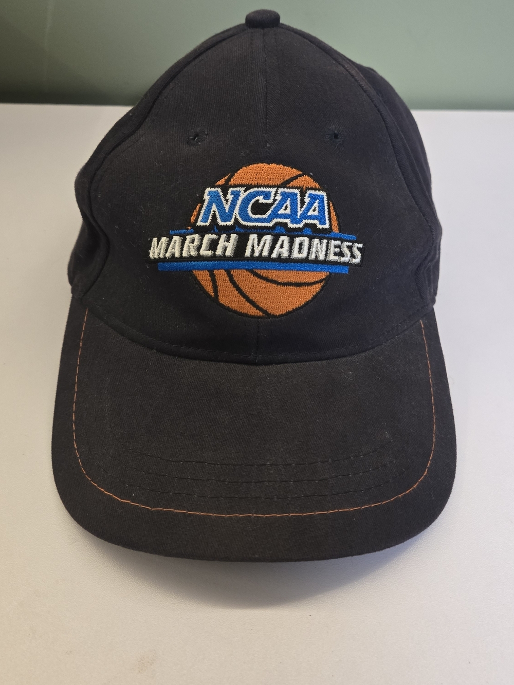 VTG 90s NCAA March Madness Embroidered Strapback Hat Cap - Navy